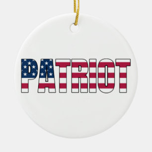 Patriot Flag Ceramic Ornament
