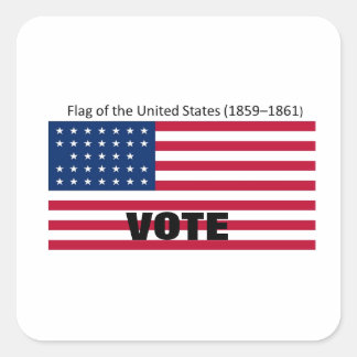 Patriot Flag Hat Series Square Sticker