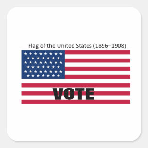 Patriot Flag Hat Series Square Sticker
