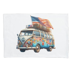 Patriot Hippy Van Life Pillowcase