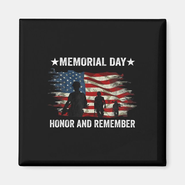 Patriot Honour And Remember Soldier Memorial Day  Magnet (Front)
