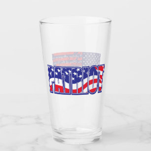 Patriot in the United States Flag Glass