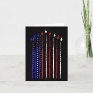 Patriot July 4th Fighter Jets Aeroplane Usa Flag K Card