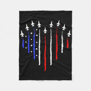 Patriot July 4th Fighter Jets Aeroplane Usa Flag K Fleece Blanket