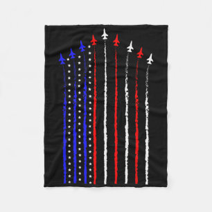 Patriot July 4th Fighter Jets Aeroplane Usa Flag K Fleece Blanket