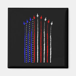Patriot July 4th Fighter Jets Aeroplane Usa Flag K Magnet