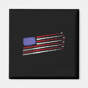 Patriot July 4th Fighter Jets Aeroplane Usa Flag K Magnet