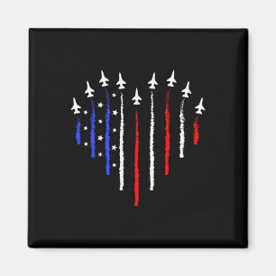 Patriot July 4th Fighter Jets Aeroplane Usa Flag K Magnet