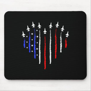 Patriot July 4th Fighter Jets Aeroplane Usa Flag K Mouse Pad
