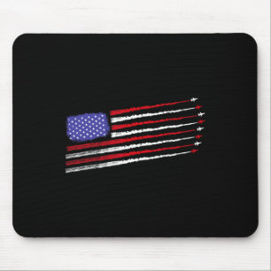 Patriot July 4th Fighter Jets Aeroplane Usa Flag K Mouse Pad