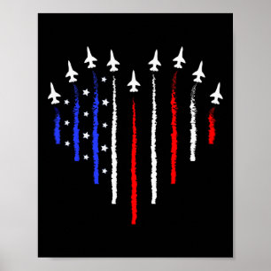 Patriot July 4th Fighter Jets Aeroplane Usa Flag K Poster