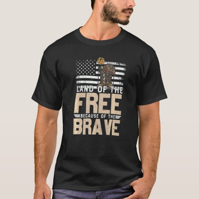 Patriot Land Of The Free Because Of The Brave T-Shirt (Front)