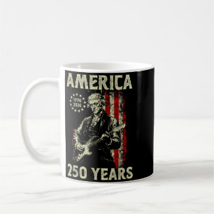 Patriot Playing Guitar Aamerica 250 Yrs Rock N Coffee Mug