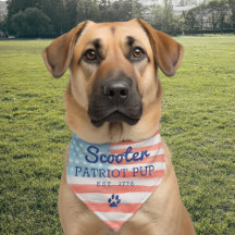 Patriot Pup American Flag Large Pet Bandanna
