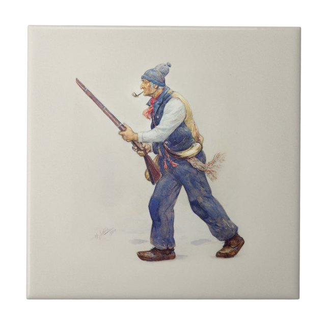 Patriot Quebec Rebellion 1837-1838 Henri Julien Ceramic Tile (Front)