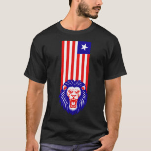 PATRIOT RED WHITE AND BLUE FREEDOM LION T-Shirt