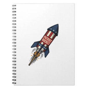 Patriot Rocket 4th of July Vintage Fireworks Desig Notebook