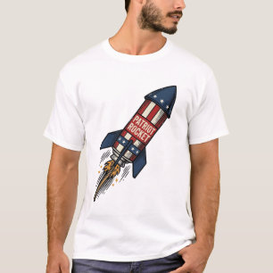 Patriot Rocket 4th of July Vintage Fireworks Desig T-Shirt