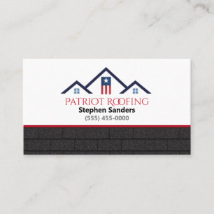 Patriot Roofing Shingles Construction Company Business Card