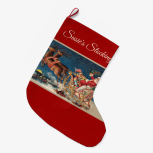 Patriot Santa Large Christmas Stocking