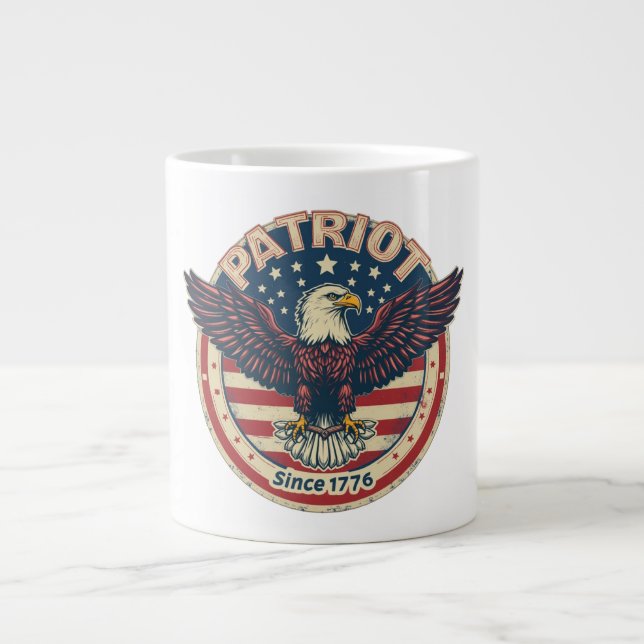 Patriot Since 1776 Large Coffee Mug (Front)