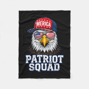 Patriot squad fourth of july eagle independence fleece blanket