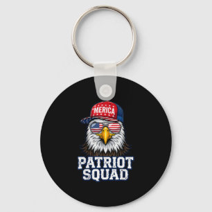 Patriot squad fourth of july eagle independence key ring