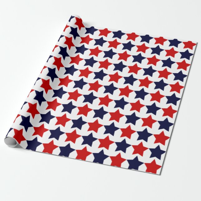 Patriot Stars Wrapping Paper (Unrolled)