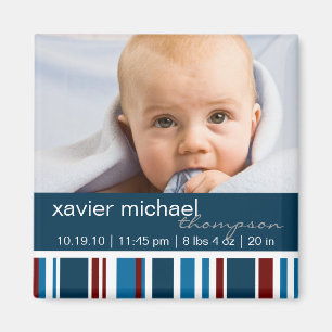 Patriot Stripes Baby Boy Photo Magnet
