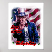 Patriot Uncle Sam says: "Invest in water" on a 