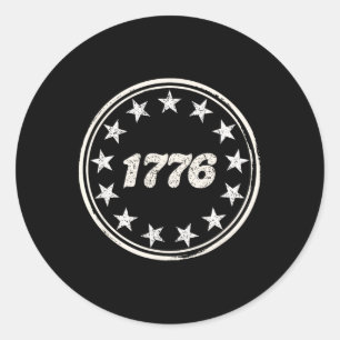Patriotic 1776 America Retro 4th Of July Independe Classic Round Sticker
