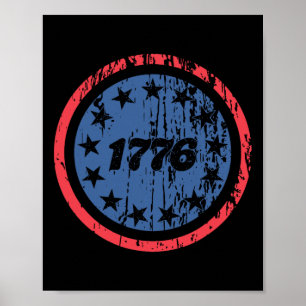 Patriotic 1776 America Retro 4th Of July Independe Poster