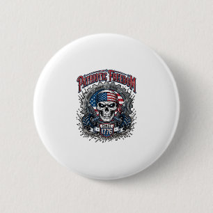 Patriotic 1776 Off Road Skull Monster Truck 6 Cm Round Badge