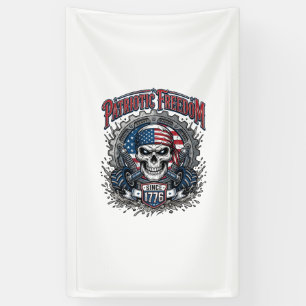 Patriotic 1776 Off Road Skull Monster Truck Banner