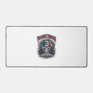 Patriotic 1776 Off Road Skull Monster Truck Desk Mat
