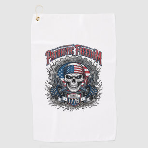 Patriotic 1776 Off Road Skull Monster Truck Golf Towel