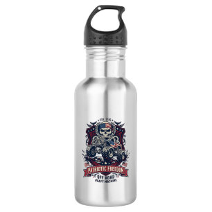 Patriotic 1776 Off Road Skull Monster Truck Heavy  532 Ml Water Bottle