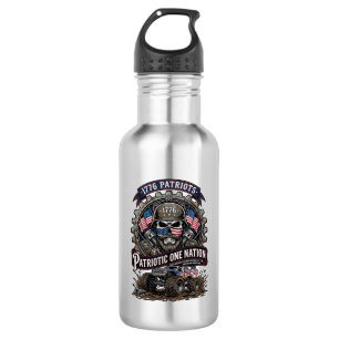 Patriotic 1776 Off Road Skull Monster Truck Heavy 532 Ml Water Bottle
