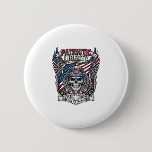 Patriotic 1776 Off Road Skull Monster Truck Heavy 6 Cm Round Badge
