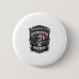 Patriotic 1776 Off Road Skull Monster Truck Heavy 6 Cm Round Badge