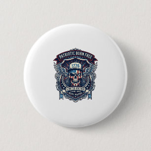 Patriotic 1776 Off Road Skull Monster Truck Heavy 6 Cm Round Badge