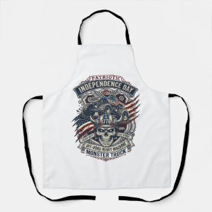 Patriotic 1776 Off Road Skull Monster Truck Heavy Apron