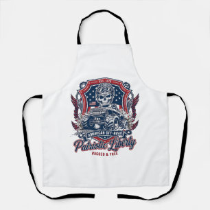 Patriotic 1776 Off Road Skull Monster Truck Heavy  Apron