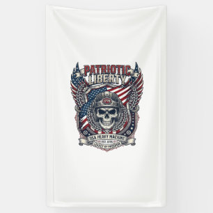 Patriotic 1776 Off Road Skull Monster Truck Heavy Banner