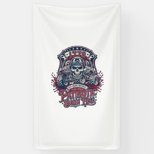 Patriotic 1776 Off Road Skull Monster Truck Heavy Banner