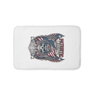 Patriotic 1776 Off Road Skull Monster Truck Heavy Bath Mat