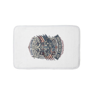 Patriotic 1776 Off Road Skull Monster Truck Heavy Bath Mat