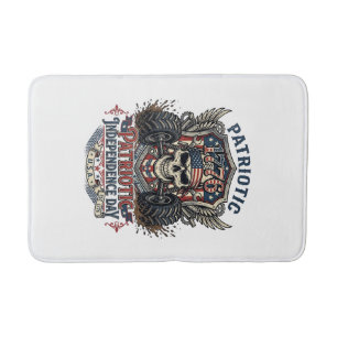 Patriotic 1776 Off Road Skull Monster Truck Heavy Bath Mat