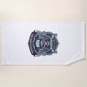 Patriotic 1776 Off Road Skull Monster Truck Heavy Beach Towel