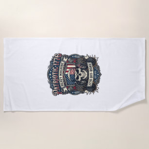 Patriotic 1776 Off Road Skull Monster Truck Heavy Beach Towel